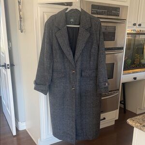 Wild Fable Charcoal Plaid Trench Coat